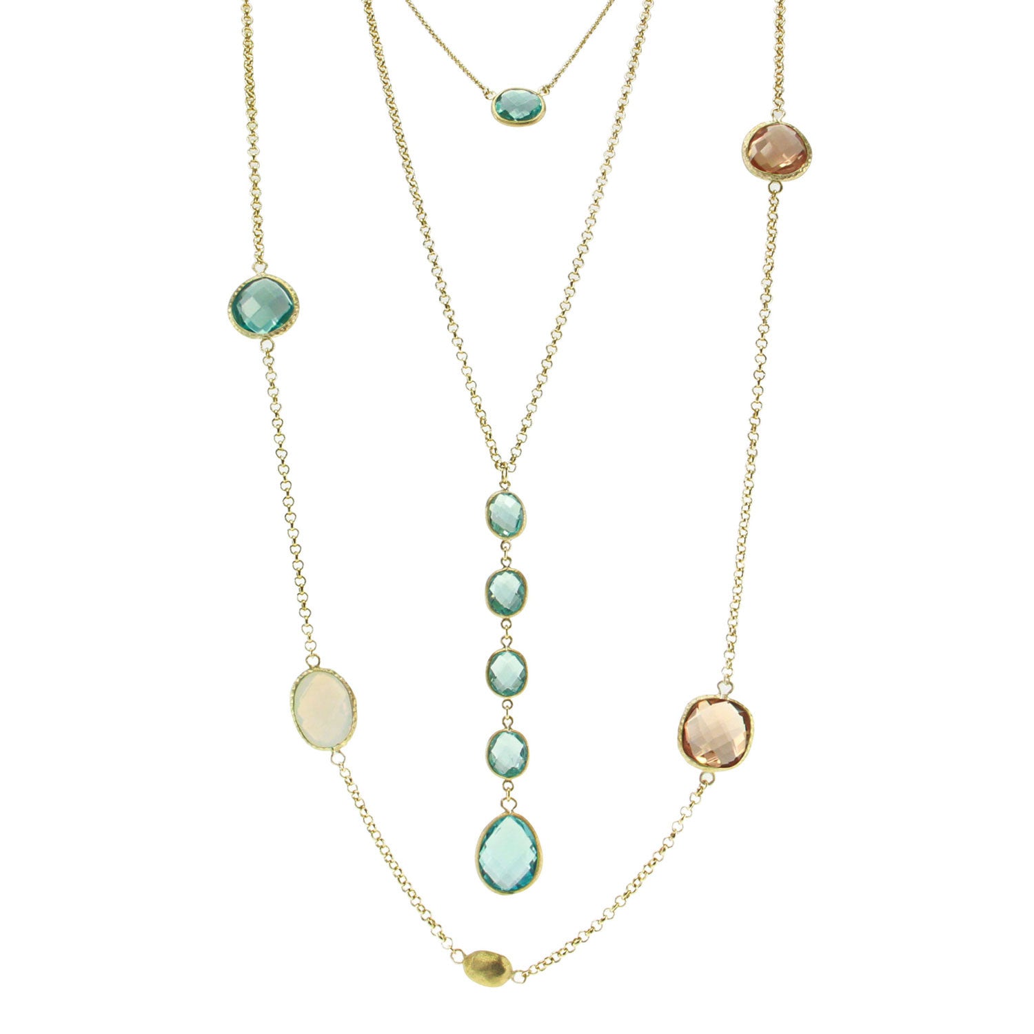 "Lido Trio" Set of 3 Crystal Layering Necklace