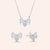 "Bow Down" 2.9CTW Baguette Stud Earrings and Necklace Set