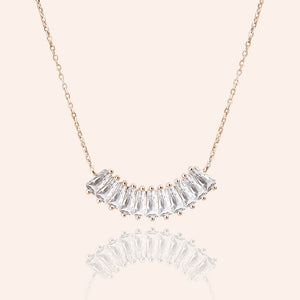 "Baguette Illusions" 1.7CTW Baguette Curved Bar Necklace