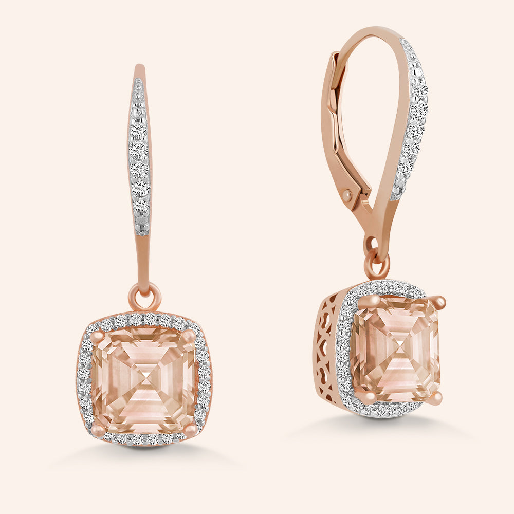 Effy Rose Gold Morganite and Diamond Accent Drop Earrings | REEDS Jewelers