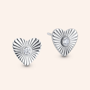 🎁 "Charmine" 0.4CTW Sterling Silver Heart Stud Earrings (100% off)