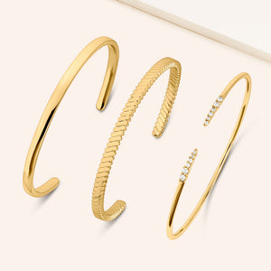 "Melissa" Set of Three High Polished Cuff Bracelets