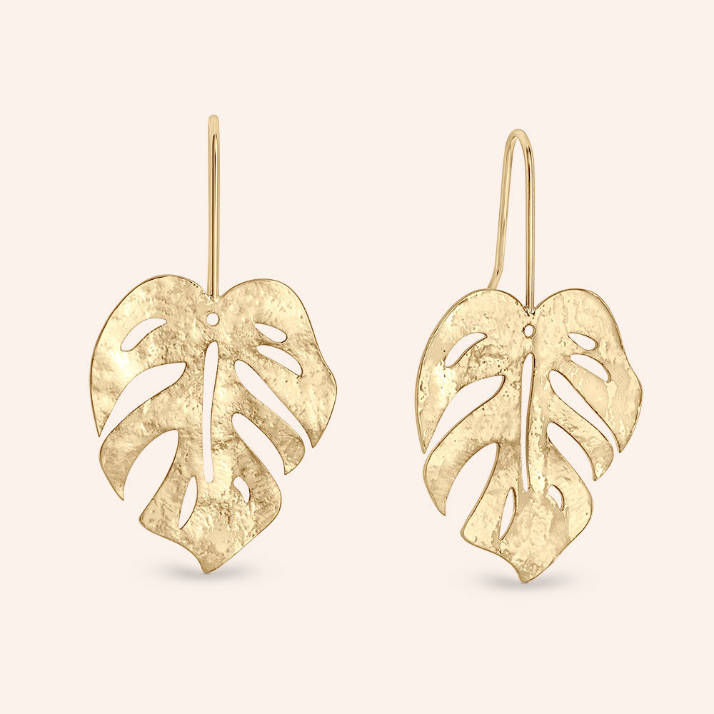 Stainless steel earrings Monshō dreamy fairytale Asian top Water Lily leaf