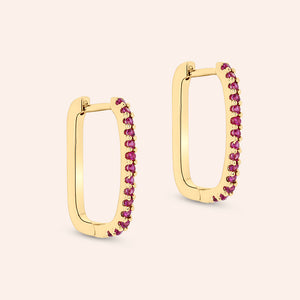 "Seraphina " 1CTW Pave Elongated 1" Oval Huggie Earrings