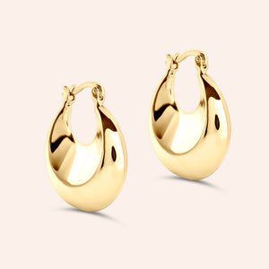 "Aurelia" High Polished 1" Hoop Earrings