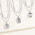 "DS Bubbly" Set of Two Initial Letter & Clip Chain Layering Necklace