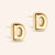 "DS Bubbly" High Polished Initial Stud Earrings