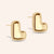 "DS Bubbly" High Polished Initial Stud Earrings