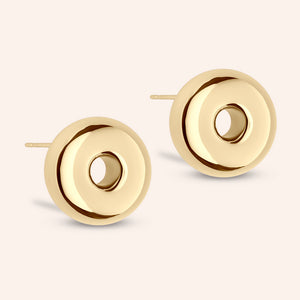 "DS Bubbly" High Polished Initial Stud Earrings