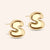 "DS Bubbly" High Polished Initial Stud Earrings