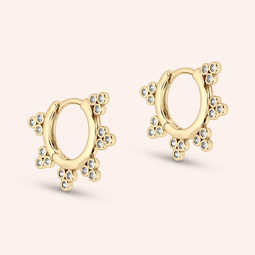 "Sunlit" 0.6CTW Round Cut Huggie Earrings