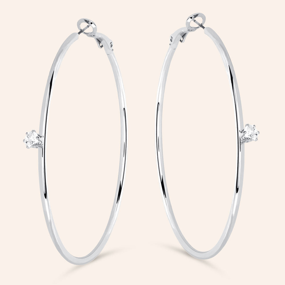 "Maya" 0.9CTW Round Cut Hoop Earrings