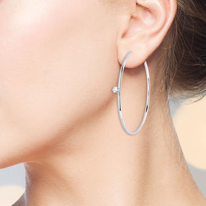 "Maya" 0.9CTW Round Cut Hoop Earrings