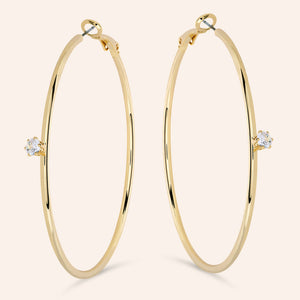 "Maya" 0.9CTW Round Cut Hoop Earrings