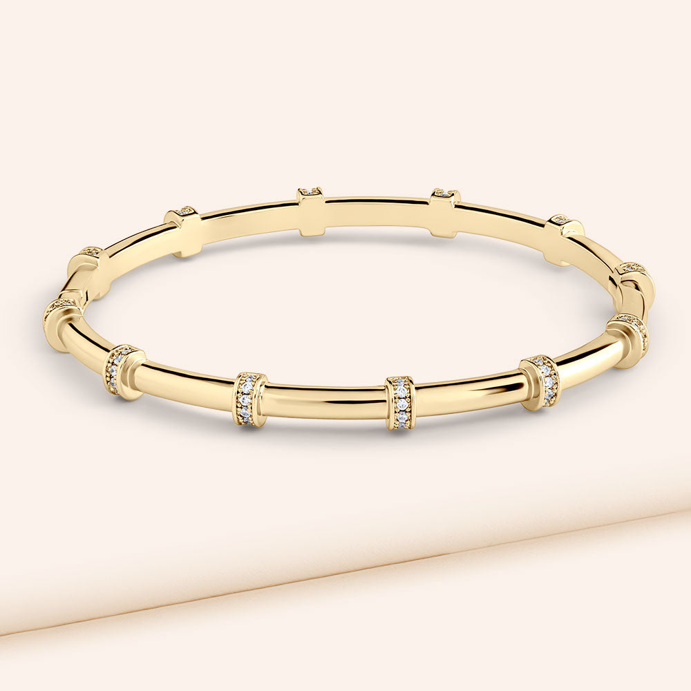 "Orbitz" 0.9CTW Hinged Bangle Bracelet