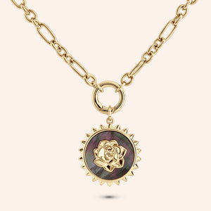 "Gold Honor" Medallion Link Chain Necklace