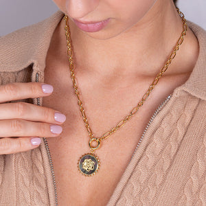 "Gold Honor" Medallion Link Chain Necklace