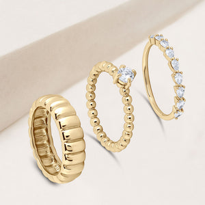 "Threefold Elegance" 1.3CTW Set of Three Stackable Rings