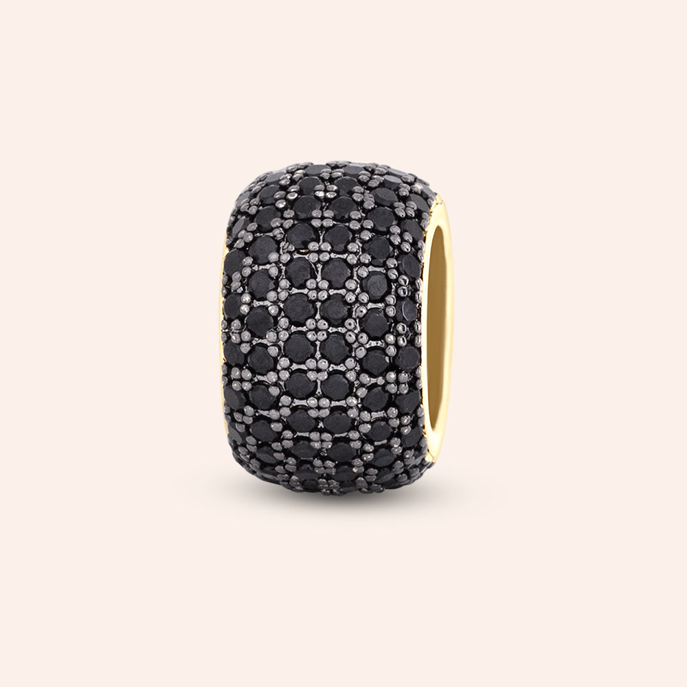 "The Rondelle" Pave Black Charm