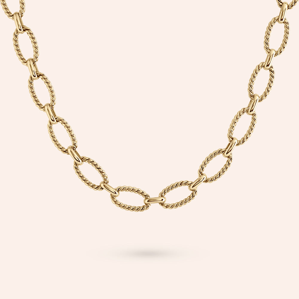 "Jackie" Twisted Link Chain Necklace