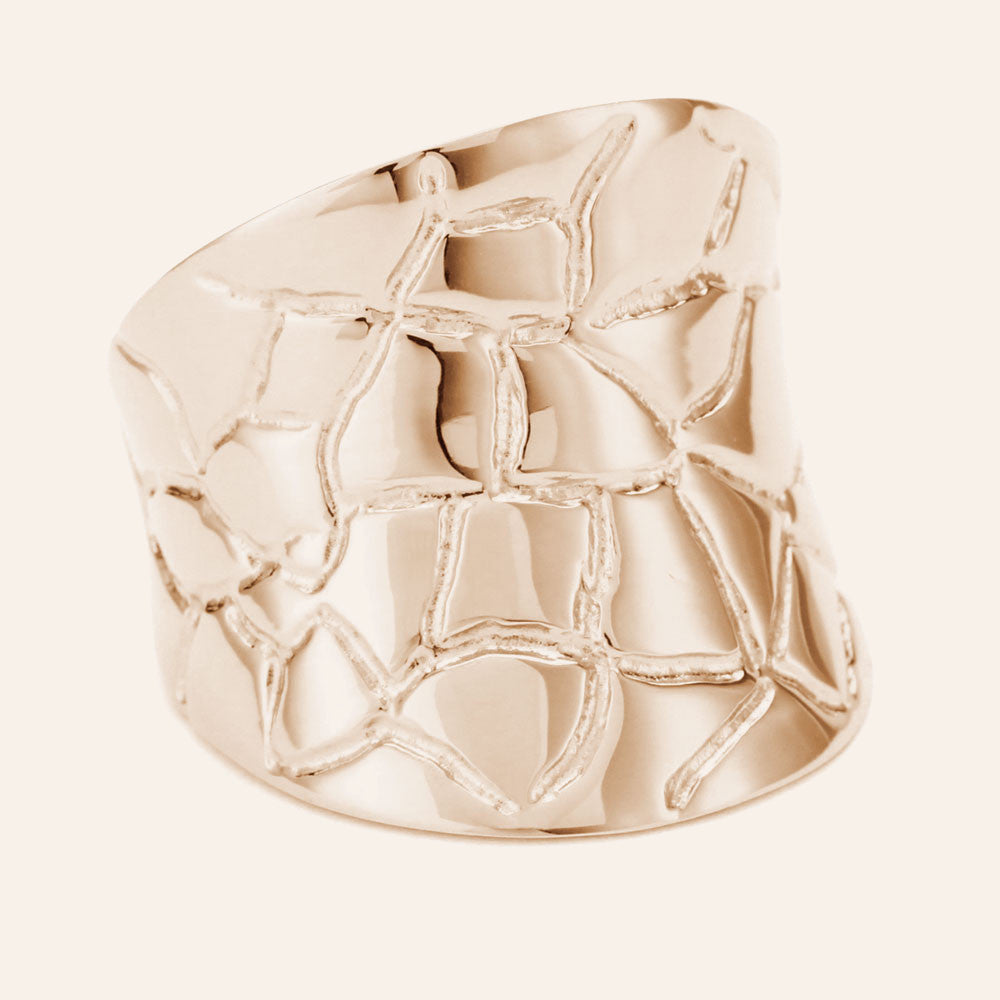 18K Rose Gold Plated Sterling Silver, Concave Ring