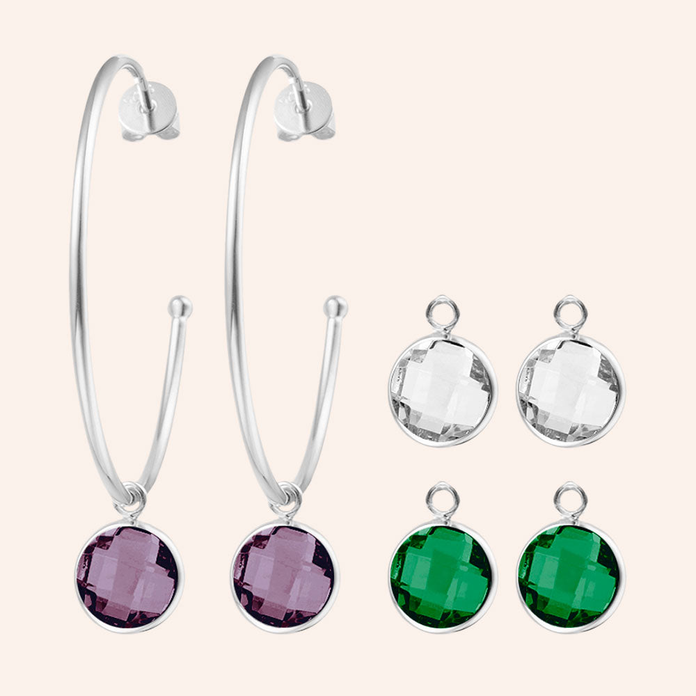 "Four Ways to Charm" Rhodium Plated Charm Set