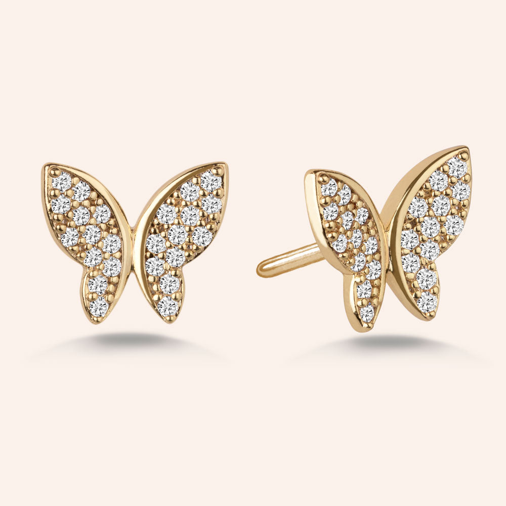 Princess Legacy 2.6CTW Pave Butterfly Design Post Earrings