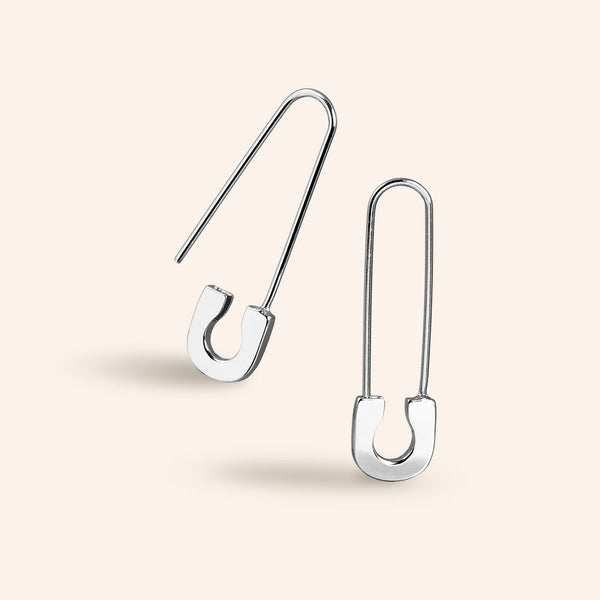 Buy Pin Earring Silver Safety Pin Earring Gold CZ Hoops Dainty