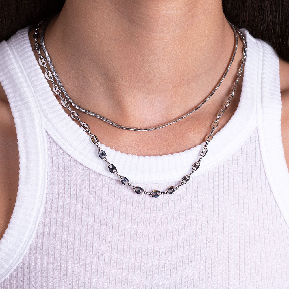 Alice Duo Set of Two Herringbone & Figaro Chain Layering