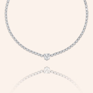 "Legend" 18.5CTW Heart Cut Tennis Necklace