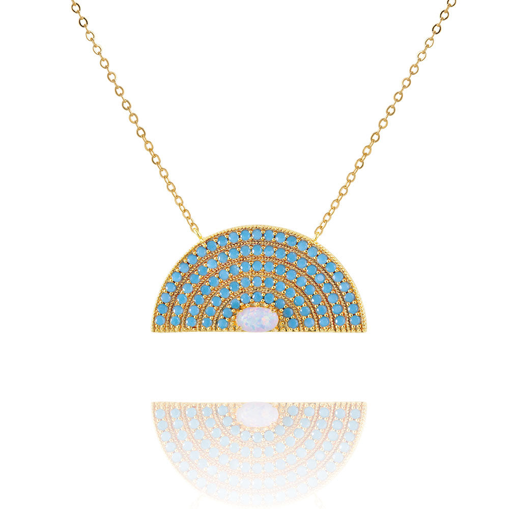 "Inner Beauty" 2.3CTW Pave Rainbow Pendant Necklace