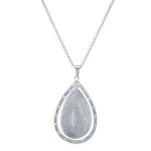 "Gypsy" Pave Round cut Teardrop Pendant Necklace