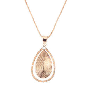 "Gypsy" Pave Round cut Teardrop Pendant Necklace